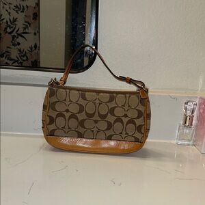Coach Brown and Tan Shoulder Bag